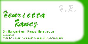 henrietta rancz business card